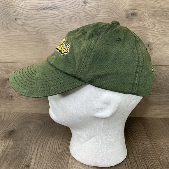 Cabelas Outdoor Hat Green With Front Spell Out Logo Strap Back One Size Cap - Picture 3 of 8